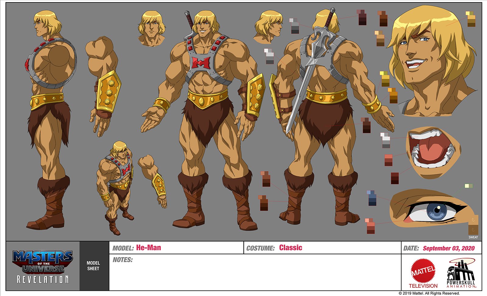 The Heroes! Powerhouse Animation shares design models for Masters of the Universe: Revelation.