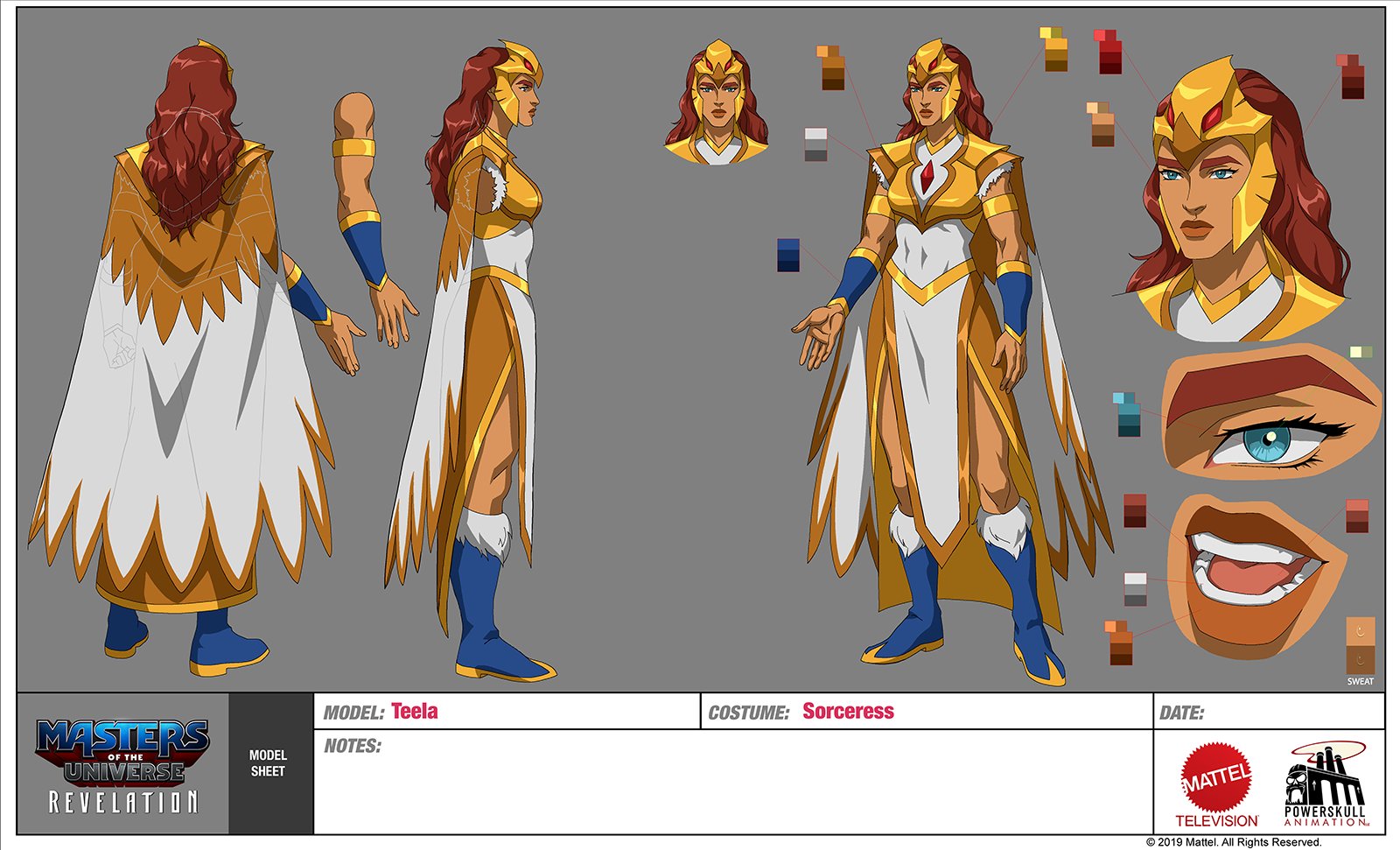 Powerhouse Animation reveals design models for Sorceress Teela and Man At Arms Andra today.