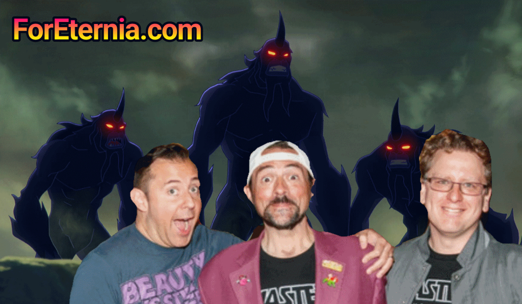 Kevin Smith, Ted Biaselli and Rob David battle Shadow Beasts in ”Masters of the Universe: Revelation”