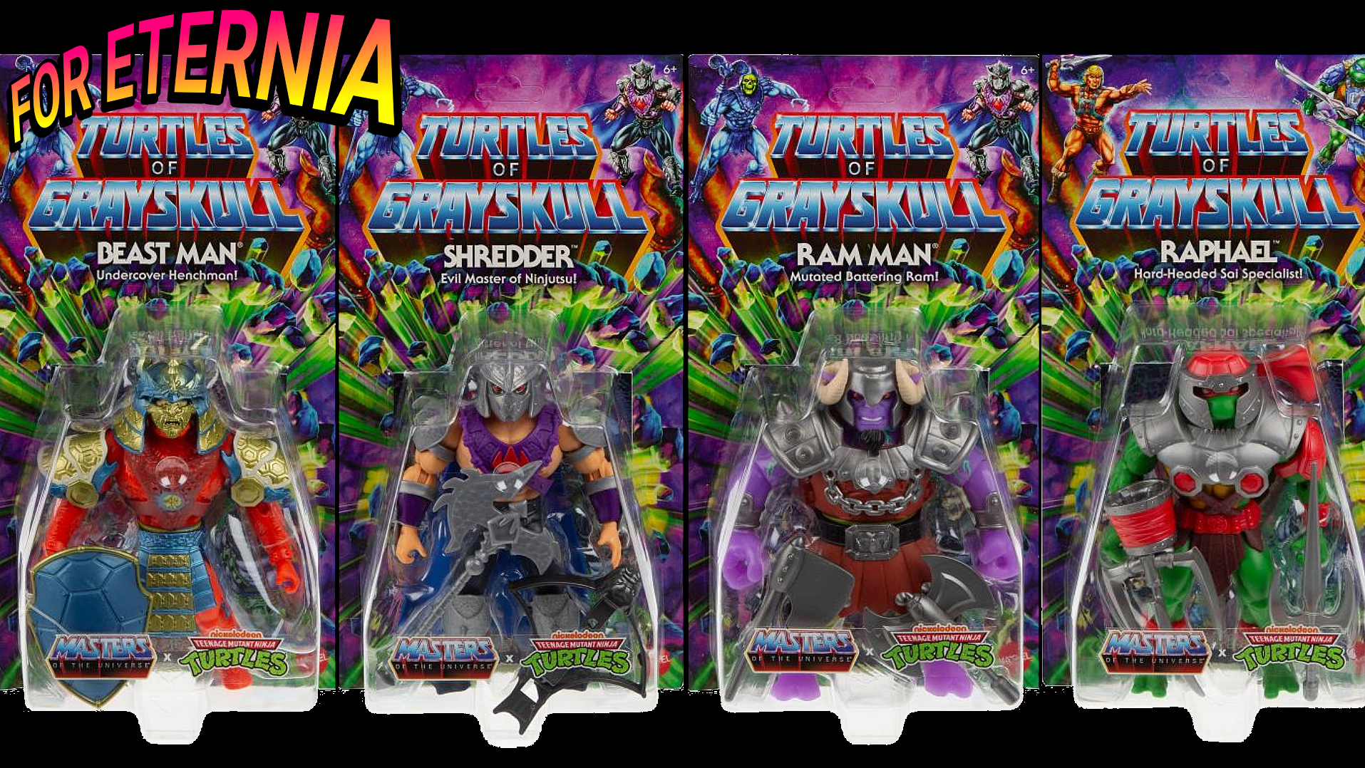 ”Turtles of Grayskull” Beast Man, Shredder, Ram Man and Raphael Origins Figures available for Pre-Order