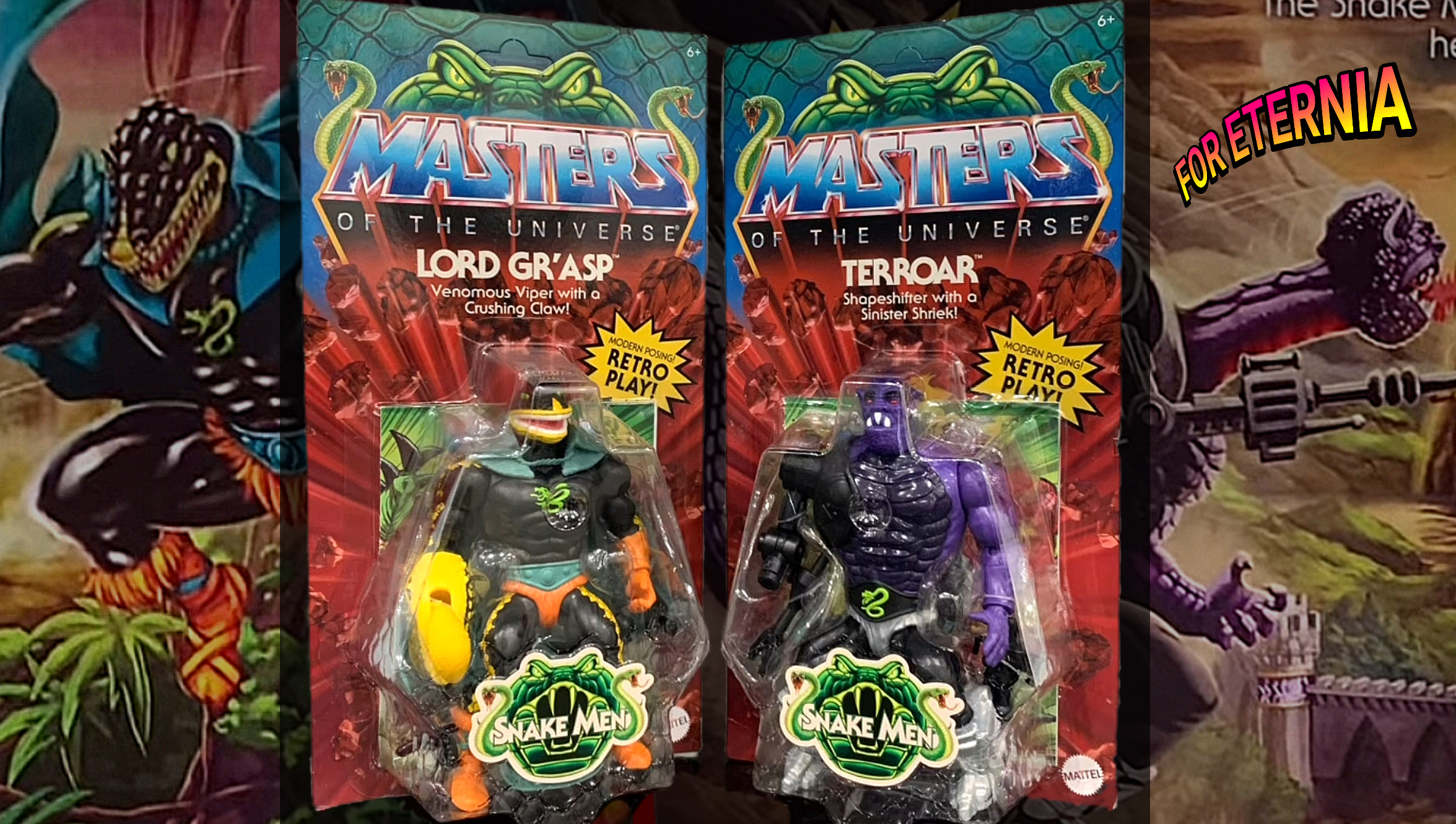 A look at the packaging for the Origins Lord Gr’Asp and Terroar figures  available for Pre-Order March 15th