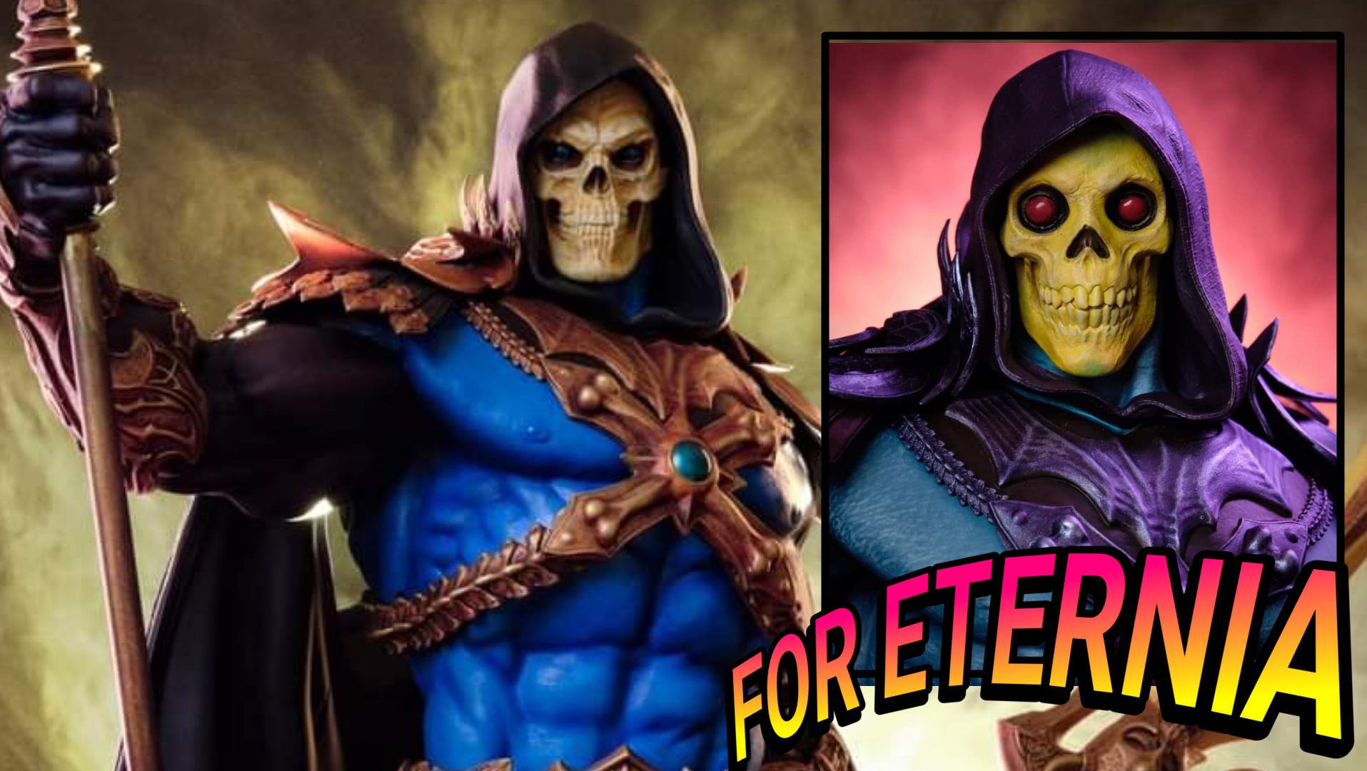 Tweeterhead SKELETOR Disco and Classic “Legends” Variant Maquettes available for Preorder Tomorrow