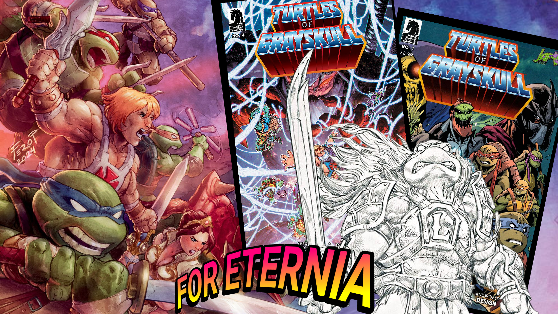 TURTLES OF GRAYSKULL MANIA: New #1 Retailer Exclusive, artist Character Designs and Issue #4 Covers revealed